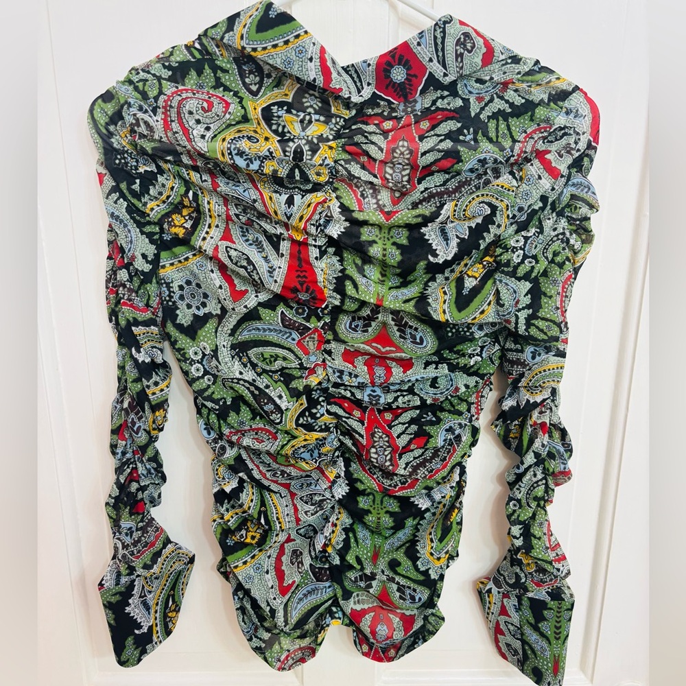 Alice + Olivia Multicolor Patterned Button-Down S… - image 9